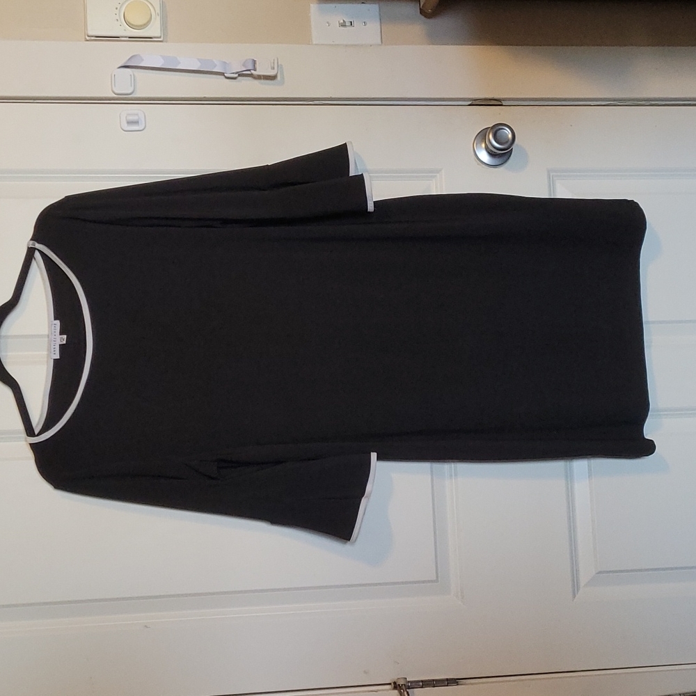 Annalee + Hope Black Dress with White Trim